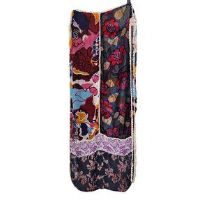Vismaya Floral Patchwork Infinity Scarf With Lace Trim 76" Multicolor‎ Modal